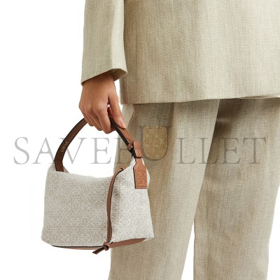 LOEWE CUBI ANAGRAM SMALL CANVAS AND LEATHER SHOULDER BAG 230717 (20.5*17*12.5cm) LOEWE CUBI ANAGRAM SMALL CANVAS AND LEATHER SHOULDER BAG 230717 (20.5*17*12.5cm)